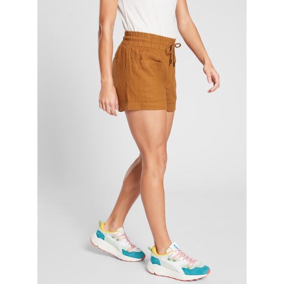 Athleta orange brown linen cabo shorts - Picture 4 of 4